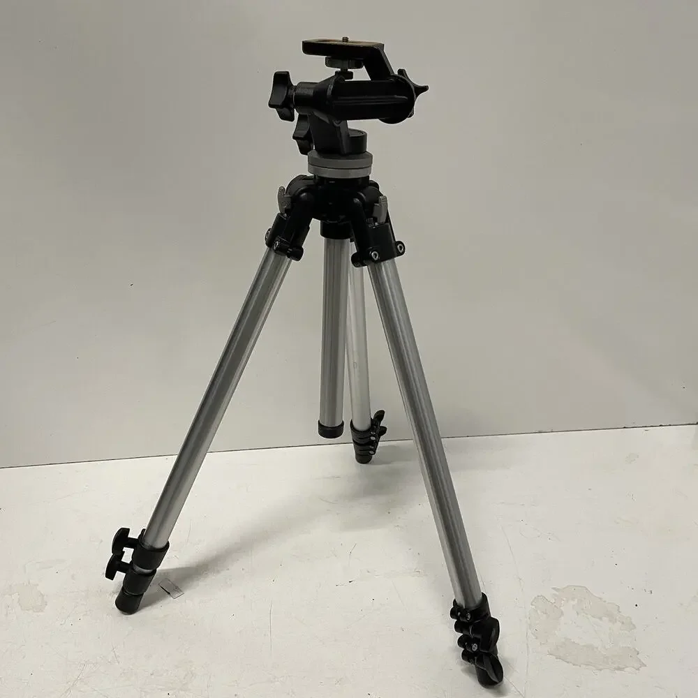 Vintage Bogen 3001/190 Tripod with 3025 3-Way Pan Tilt Head Made in Italy Good